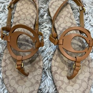 Coach tan sandals 9.